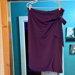 Asymmetrical Wrap Skirt in Deep Plum